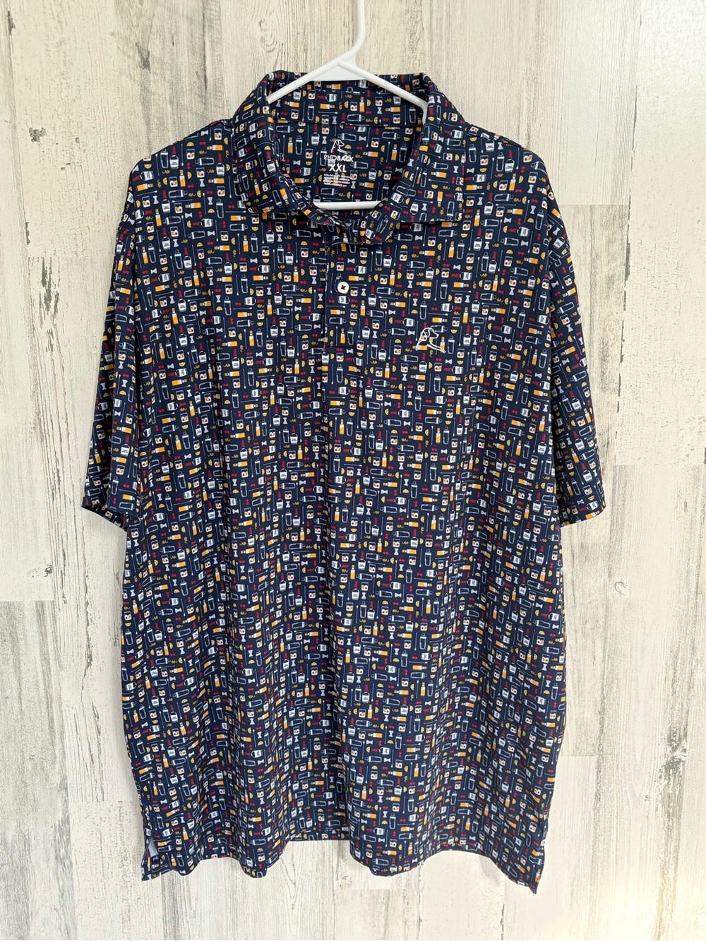 Rhoback Men’s Size XXL 3 Button Old Fashioned Performance Polo In Admiral Navy